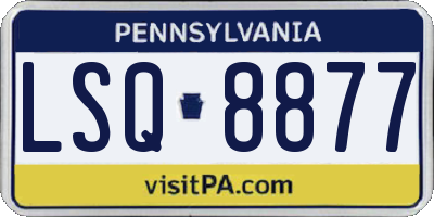 PA license plate LSQ8877