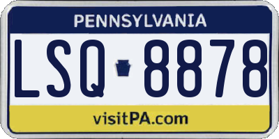 PA license plate LSQ8878
