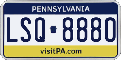 PA license plate LSQ8880