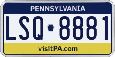 PA license plate LSQ8881