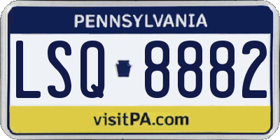 PA license plate LSQ8882