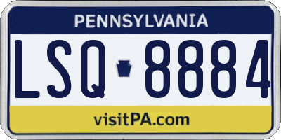 PA license plate LSQ8884