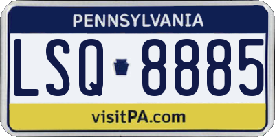 PA license plate LSQ8885