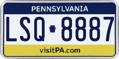 PA license plate LSQ8887