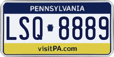 PA license plate LSQ8889