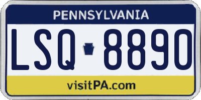 PA license plate LSQ8890