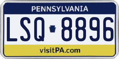 PA license plate LSQ8896