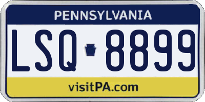 PA license plate LSQ8899
