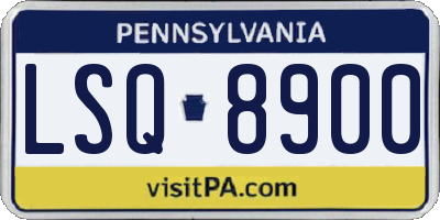 PA license plate LSQ8900