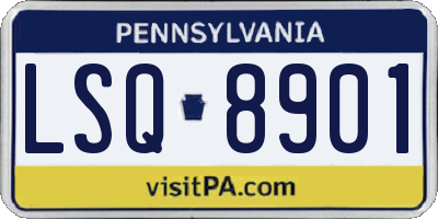PA license plate LSQ8901