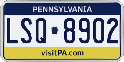 PA license plate LSQ8902