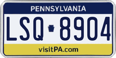 PA license plate LSQ8904
