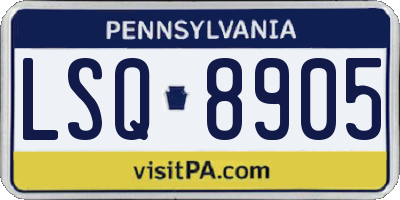 PA license plate LSQ8905