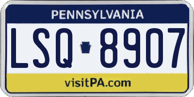 PA license plate LSQ8907