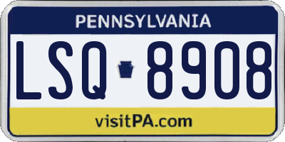 PA license plate LSQ8908