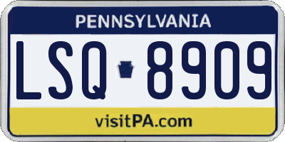 PA license plate LSQ8909