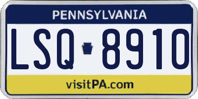 PA license plate LSQ8910