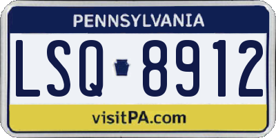 PA license plate LSQ8912