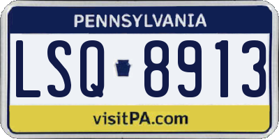 PA license plate LSQ8913