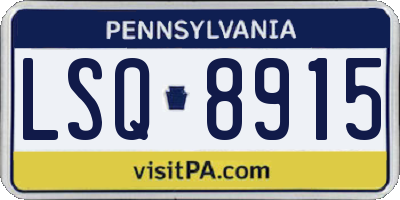PA license plate LSQ8915