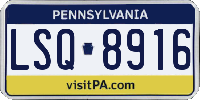 PA license plate LSQ8916