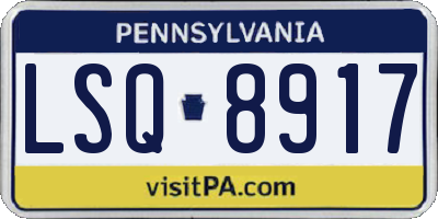 PA license plate LSQ8917