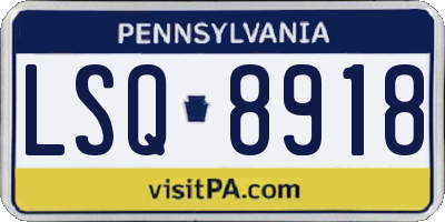 PA license plate LSQ8918