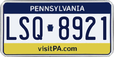 PA license plate LSQ8921