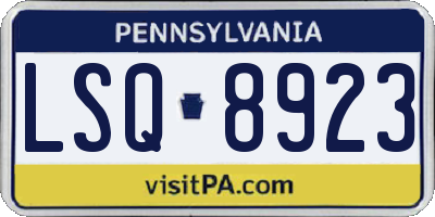PA license plate LSQ8923