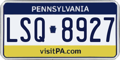 PA license plate LSQ8927