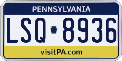 PA license plate LSQ8936