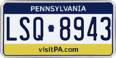 PA license plate LSQ8943