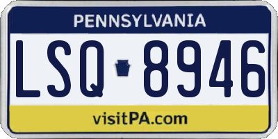 PA license plate LSQ8946