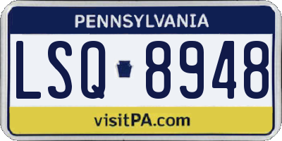 PA license plate LSQ8948