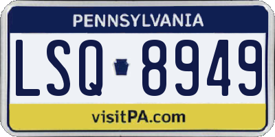 PA license plate LSQ8949
