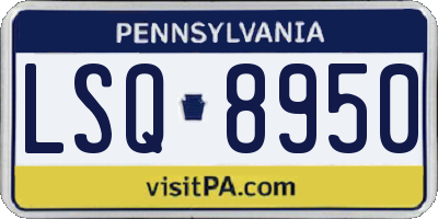 PA license plate LSQ8950