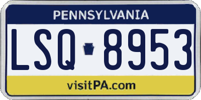 PA license plate LSQ8953