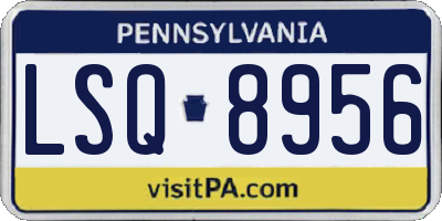 PA license plate LSQ8956