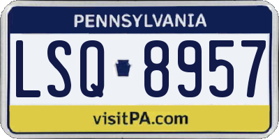 PA license plate LSQ8957