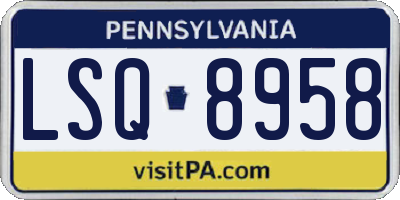 PA license plate LSQ8958