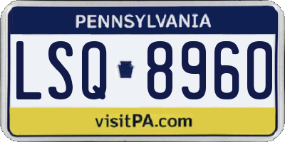 PA license plate LSQ8960