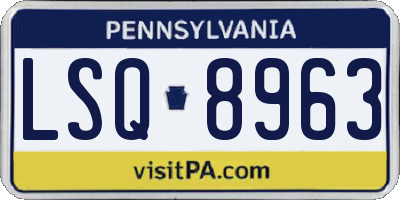 PA license plate LSQ8963