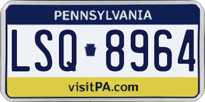 PA license plate LSQ8964