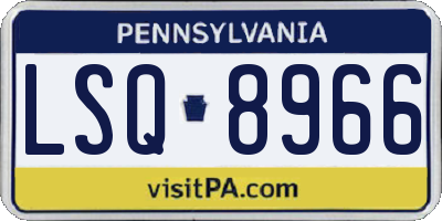 PA license plate LSQ8966