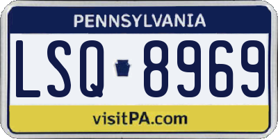 PA license plate LSQ8969