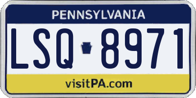 PA license plate LSQ8971