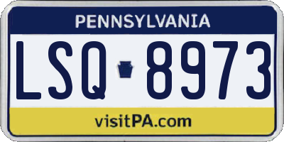PA license plate LSQ8973