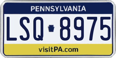 PA license plate LSQ8975