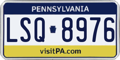PA license plate LSQ8976