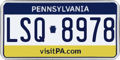 PA license plate LSQ8978